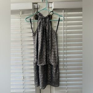 Laundry by Shelli Segal silver sequin dress